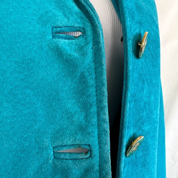 Vintage Burberry Turquoise Pig Suede Jacket UK 8 / US 6 - Picture 7 of 15